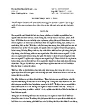 Phân tích mối quan hệ biện chứng giữa vật chất và ý thức. Vận dụng ý nghĩa lý luận vào trong hoạt động nhận thức và thực tiễn cuộc sống của bản thân | Tiểu luận môn Triết học Mác - Lênin