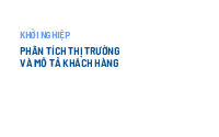 Bài giảng Khởi nghiệp: Phân tích thị trường và mô tả khách hàng | Trường Đại học Tây Nguyên