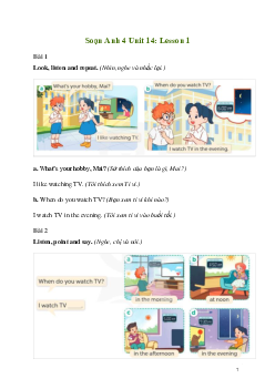 Giải Tiếng Anh lớp 4 Unit 14: Lesson 1 | Global Success