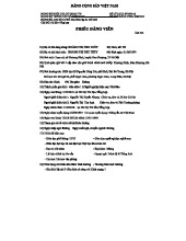 PHIẾU ĐẢNG VIÊN - ĐẢNG CỘNG SẢN VIỆT NAM