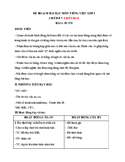 Chủ đề 7: Thể thao | Bài 4 | Giáo án Tiếng Việt 1 bộ sách Chân trời sáng tạo