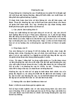 Lý thuyết về khoảng tin cậy và mức ý nghĩa