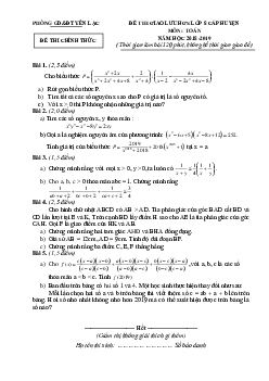 Đề giao lưu HSG Toán 8 năm 2018 – 2019 phòng GD&ĐT Yên Lạc – Vĩnh Phúc