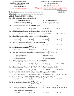 Đề thi cuối kỳ 1 Toán 10 năm 2020 – 2021 trường THPT Hồng Lĩnh – Hà Tĩnh