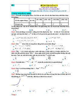 Đề thi Học kỳ 2 Toán 11 sách Cánh diều - Đề 2 ( có lời giải)