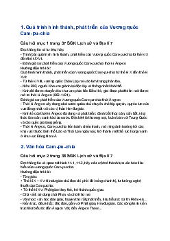Giải SGK Lịch sử 7 Bài 11: Vương quốc Cam-pu-chia | Cánh diều