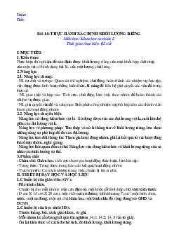Giáo án Khoa học tự nhiên 8 Bài 14: Thực hành xác định khối lượng riêng | Kết nối tri thức