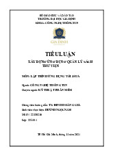 Tiểu Luận: Xây Dựng Ứng Dụng Quản Lý Sách Thư Viện | Môn Lập trình ứng dụng với JAVA - Đại học Gia Định