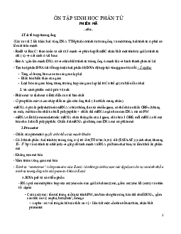 Tổng quan lý thuyết Sinh học phân tử