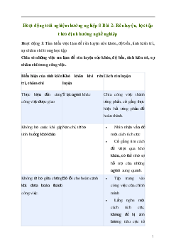Hoạt động trải nghiệm 8: Rèn luyện, học tập theo định hướng nghề nghiệp | Kết nối tri thức
