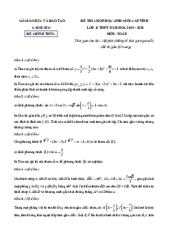 Đề chọn học sinh giỏi tỉnh Toán 12 năm 2019 – 2020 sở GD&ĐT Cao Bằng
