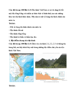 Giải SGK Địa lý 8 bài 2: Đặc điểm địa hình  | Chân trời sáng tạo