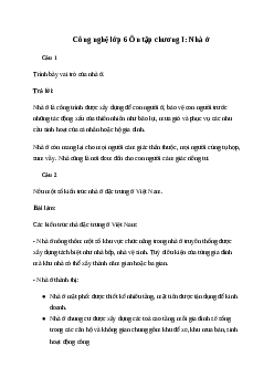 Giải Công nghệ 6 : Ôn tập chương I | Kết nối tri thức