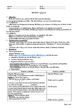 Review 1 | Giáo án Tiếng Anh 2 sách i-Learn Smart Start (Cả năm)