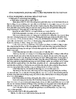 Kiến thức trọng tâm chương 6 - Công nghiệp hóa, hiện đại hóa và hội nhập kinh tế Việt Nam