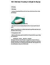 Bài 3: Khái niệm về xà phòng và chất giặt rửa tổng hợp - Tóm tắt kiến thức