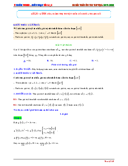 GTLN – GTNN của hàm trị tuyệt đối có chứa tham số Toán 12
