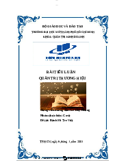 Tiểu luận Bánh mì tre Việt - Quản trị dự án | Đại học Mở Thành phố Hồ Chí Minh