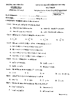 Đề kiểm tra học kỳ 2 Toán 10 năm 2017 – 2018 trường THPT Vân Tảo – Hà Nội