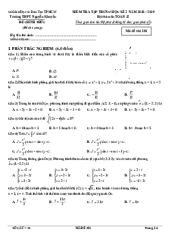 Đề thi học kì 2 Toán 12 năm 2018 – 2019 trường THPT Nguyễn Khuyến – TP HCM