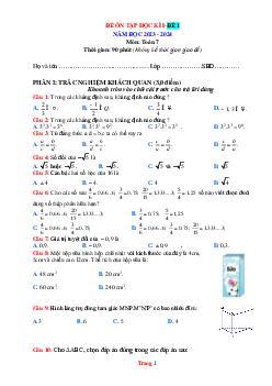Bộ đề ôn thi học kì 1 toán lớp 7 kết nối tri thức năm 2023-2024 (có đáp án)