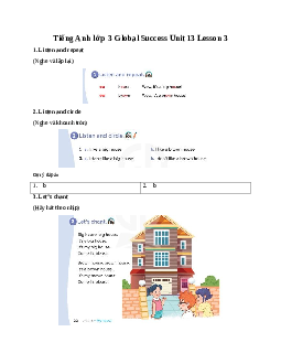 Tiếng Anh lớp 3 Global Success Unit 13 Lesson 3