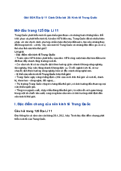 Giải SGK Địa lý 11 Cánh Diều bài 26: Kinh tế Trung Quốc