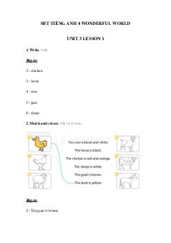 Sách bài tập Tiếng Anh 4 Wonderful world Unit 3 lesson 1