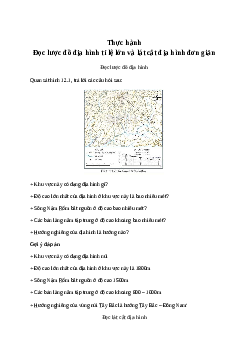 Giải Địa lí 6 Bài 12: Thực hành: Đọc lược đồ địa hình tỉ lệ lớn và lát cắt địa hình đơn giản | Cánh diều