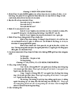 Tóm tắt lý thuyết môn Kinh tế vi mô