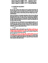 BÁO MẠNG ĐIỆN TỬ - KHẢO SÁT VÀ ĐÁNH GIÁ CÁC ĐẶC ĐIỂM NỔI BẬT