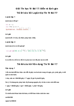Tin học 10 Bài 17: Biến và lệnh gán - Kết Nói Tri Thức