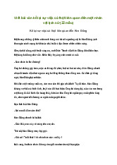 Viết bài văn kể về một sự việc có thật liên quan đến nhân vật hoặc sự kiện lịch sử | Văn mẫu 7