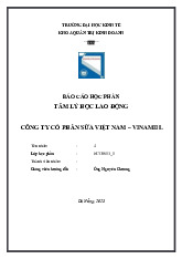 Báo cáo học phần: công ty cổ phần sữa Việt Nam - Vinamilk - Môn quản trị học - Đại Học Kinh Tế - Đại học Đà Nẵng