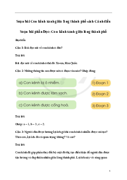 Soạn bài Con kênh xanh giữa lòng thành phố (trang 41) | Tiếng Việt lớp 3 Cánh diều