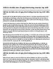 Viết bài văn biểu cảm về ngày khai trường chọn lọc hay nhất