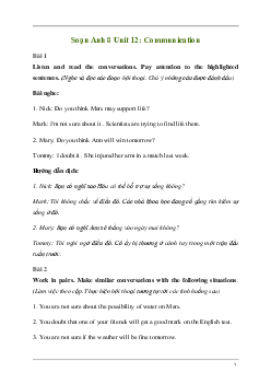 Giải Tiếng Anh 8 Unit 12: Communication | Kết nối tri thức