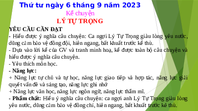Giáo án điện tử Tiếng Việt 5 Kể chuyện Tuần 1 Cánh diều: Lý Tự Trọng