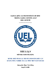 Tiểu luận: Phân tích yếu tố ảnh hưởng đến sản lượng nông nghiệp 2013 Môn Kinh tế luật |Trường Đại học Kinh Tế - Luật, Đại học Quốc gia Thành phố Hồ Chí Minh