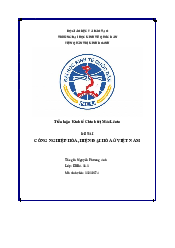 Tiểu luận Triết học Mác Lenin - Công nghiệp hóa, hiện đại hóa ở Việt Nam| Đại học Kinh Tế Quốc Dân