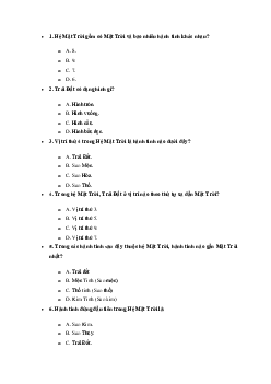 Trắc nghiệm địa lý lớp 6 bài 5 Online | Chân trời sáng tạo