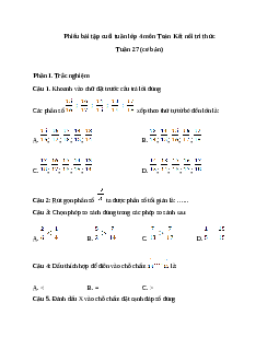 Bài tập cuối tuần Toán lớp 4 Kết nối tri thức - Tuần 27 (Cơ bản)