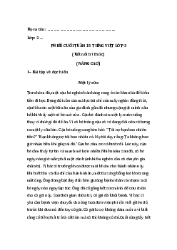 Phiếu bài tập cuối tuần Tiếng Việt lớp 3 Tuần 15 (Nâng cao) | Kết nối tri thức