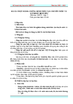 Giáo án Bài 32: Thực hành: Chứng minh thân vận chuyển nước và lá thoát hơi nước | Khoa Học Tự Nhiên 7 Kết nối tri thức
