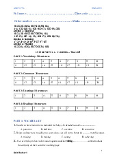English 1 unit review 1: vocabulary, grammar, listening, and reading Môn Food Processing | Trường Học Viện nông nghiệp Việt Nam