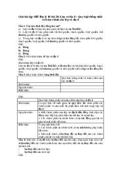 Giải bài tập SBT Địa lý 10 bài 20: Lớp vỏ địa lí - Quy luật thống nhất và hoàn chỉnh của lớp vỏ địa lí