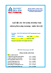 Báo cáo Dự án kinh doanh F&B sản phẩm: món ăn vặt môn Tinh thần doanh chủ | Trường Đại học Hoa Sen