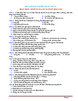 Trắc nghiệm Địa 7 Bài 22: Hoạt động kinh tế của con người ở đới lạnh (có đáp án)