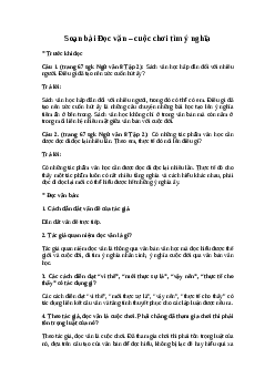 Soạn bài Đọc văn – cuộc chơi tìm ý nghĩa | Ngữ văn 8 sách Kết nối tri thức