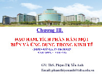Bài giảng toán kinh tế chương 3 | Trường Đại học Tôn Đức Thắng